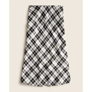 J.Crew Black and Purple Slip-On Silk Skirt- Size M